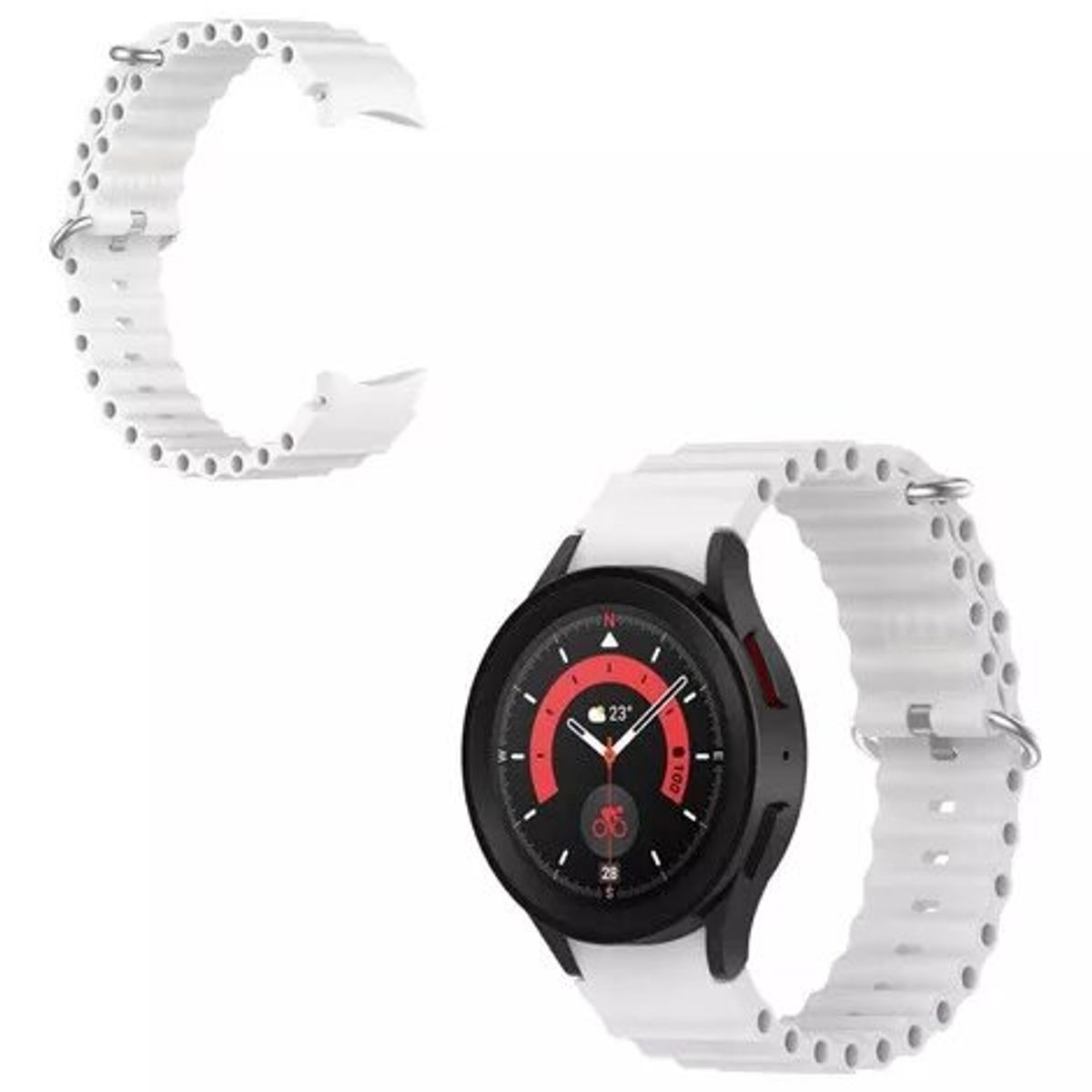 GENERICO - Correa Corrugada Samsung Watch 4 - Blanco