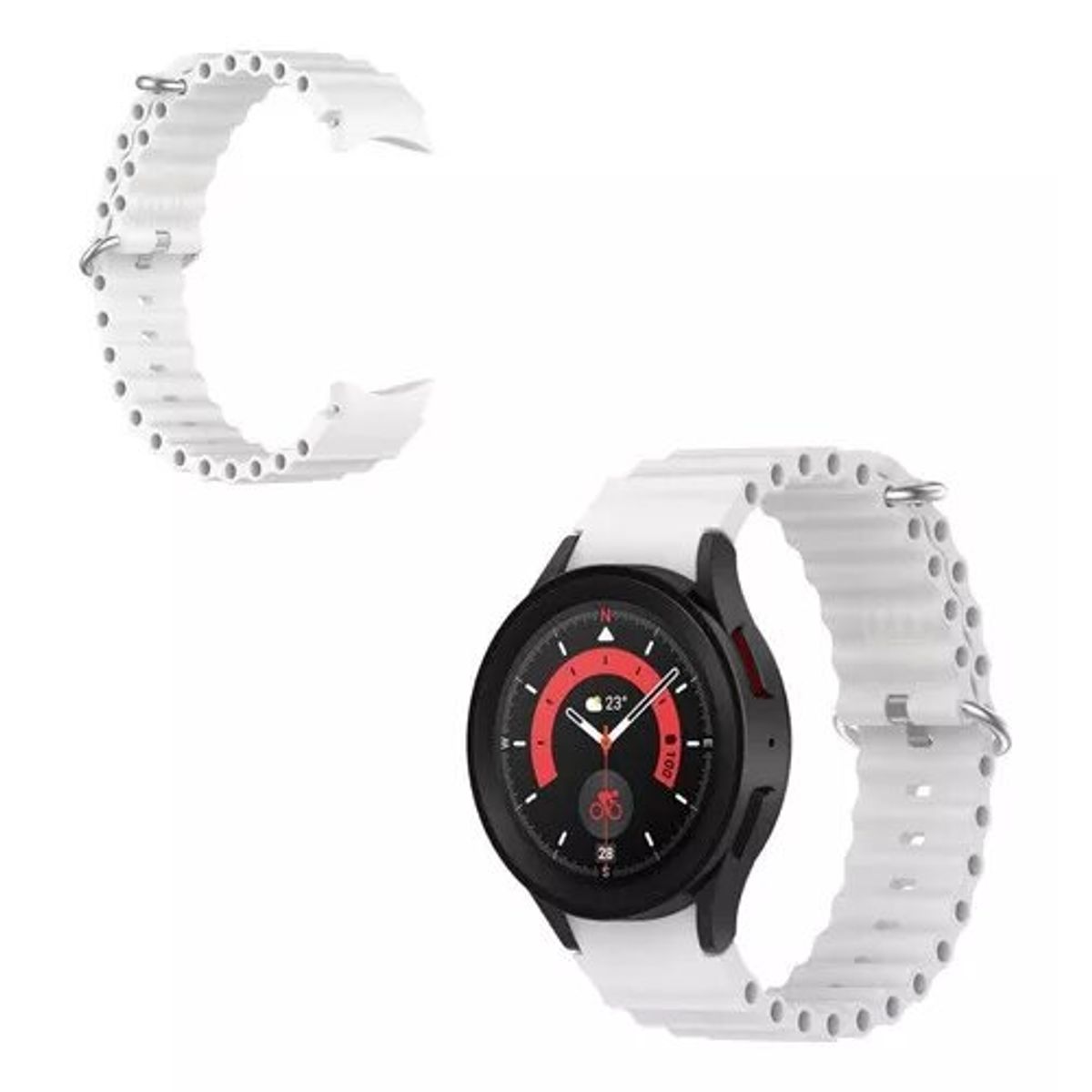 GENERICO - Correa Corrugada Samsung Watch 4 - Blanco