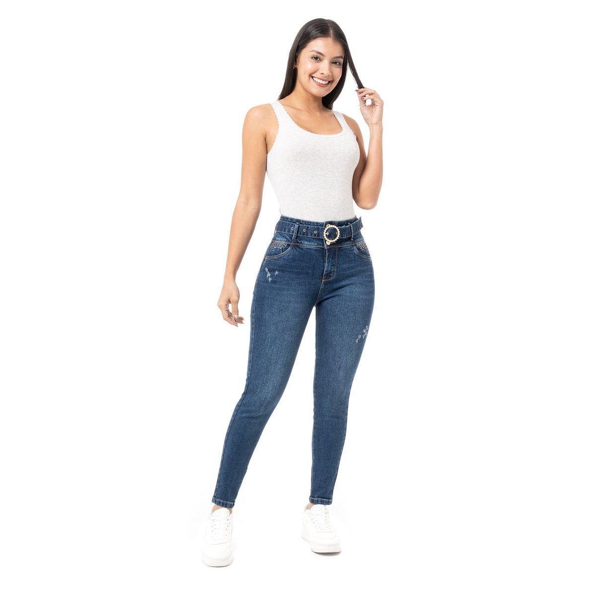 PIONIER - Pantalon Denim Stretch Mujer Guiulia Pionier