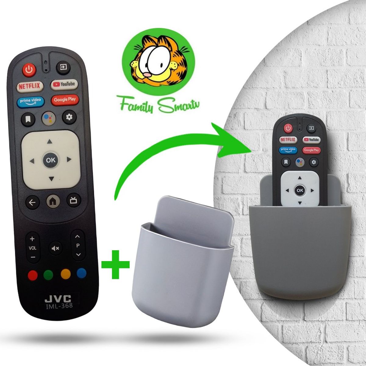 GENERICO - Control Remoto para Jvc Smart Tv RM-C3287 +Soporte Multifuncional