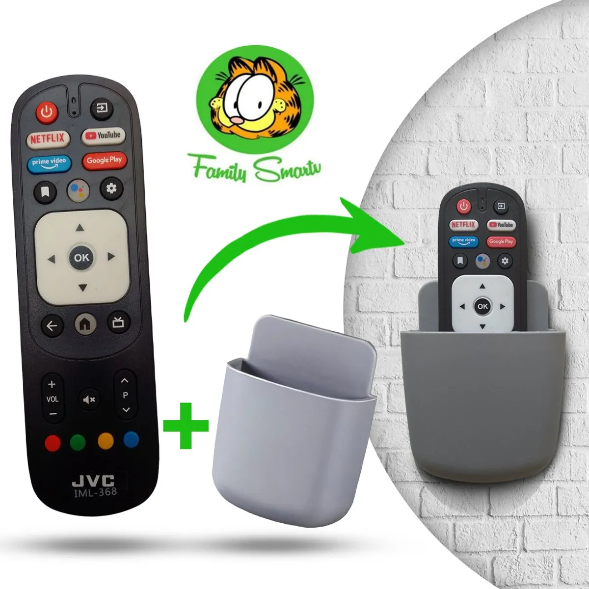 GENERICO - Control Remoto para Jvc Smart Tv RM-C3287 +Soporte Multifuncional