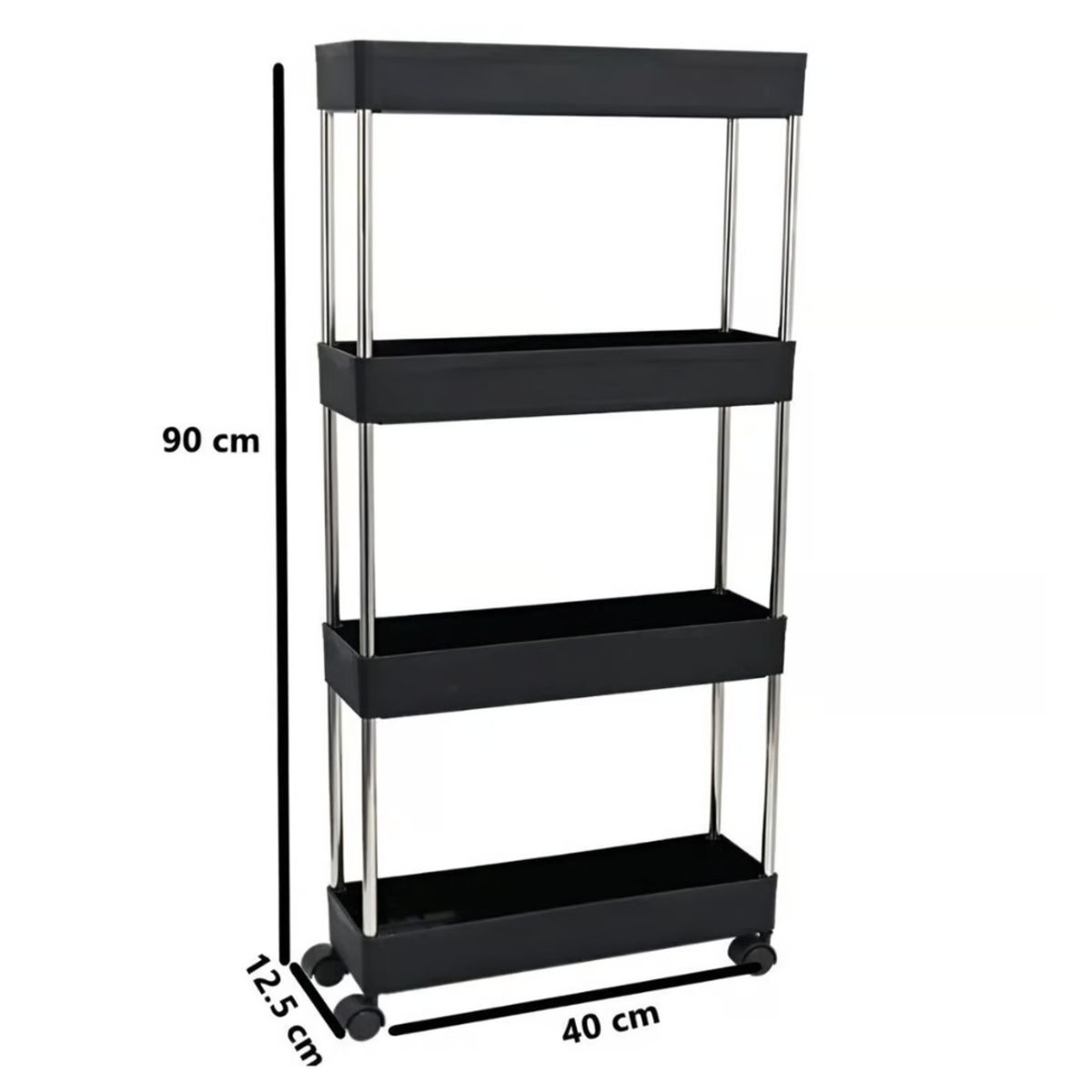 OEM - Estante Rack Baño Multiusos de 4 Niveles Negro