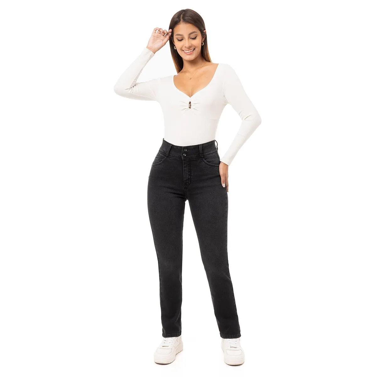 PIONIER - Pantalon Denim Stretch Mujer Bexly Pionier