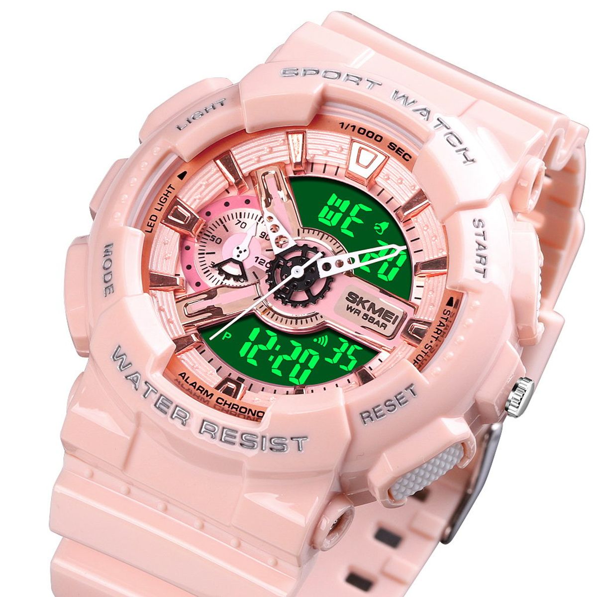 SKMEI - Reloj Skmei 1688 Rosado Correa Silicona_.