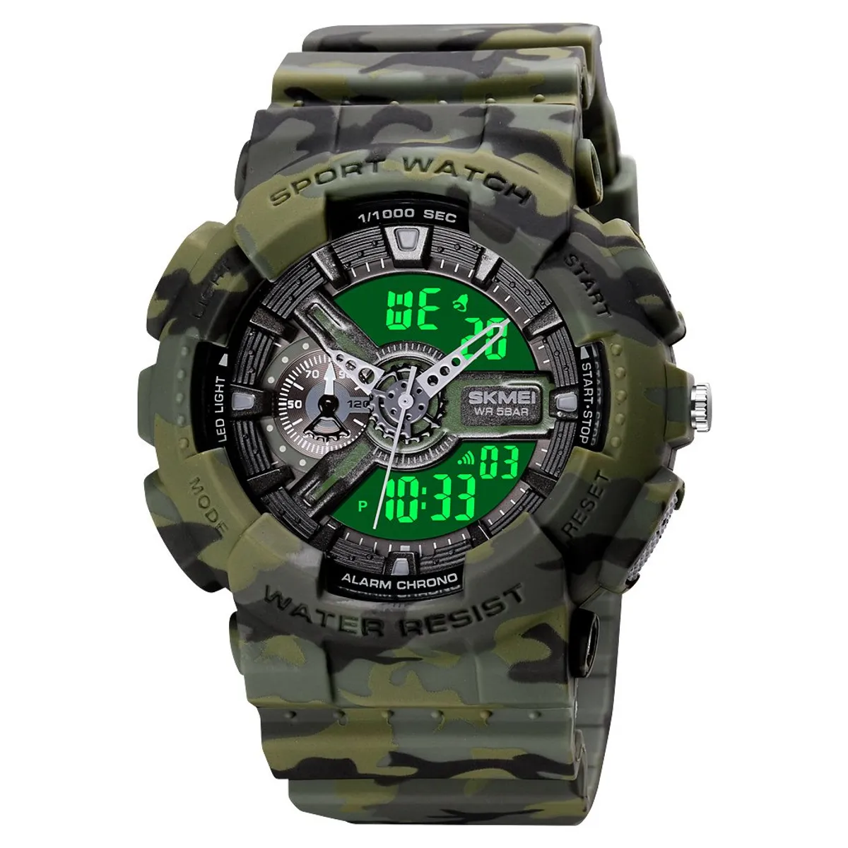 SKMEI - Reloj Skmei 1688 CAMUFLADO VERDE Correa Silicona_.