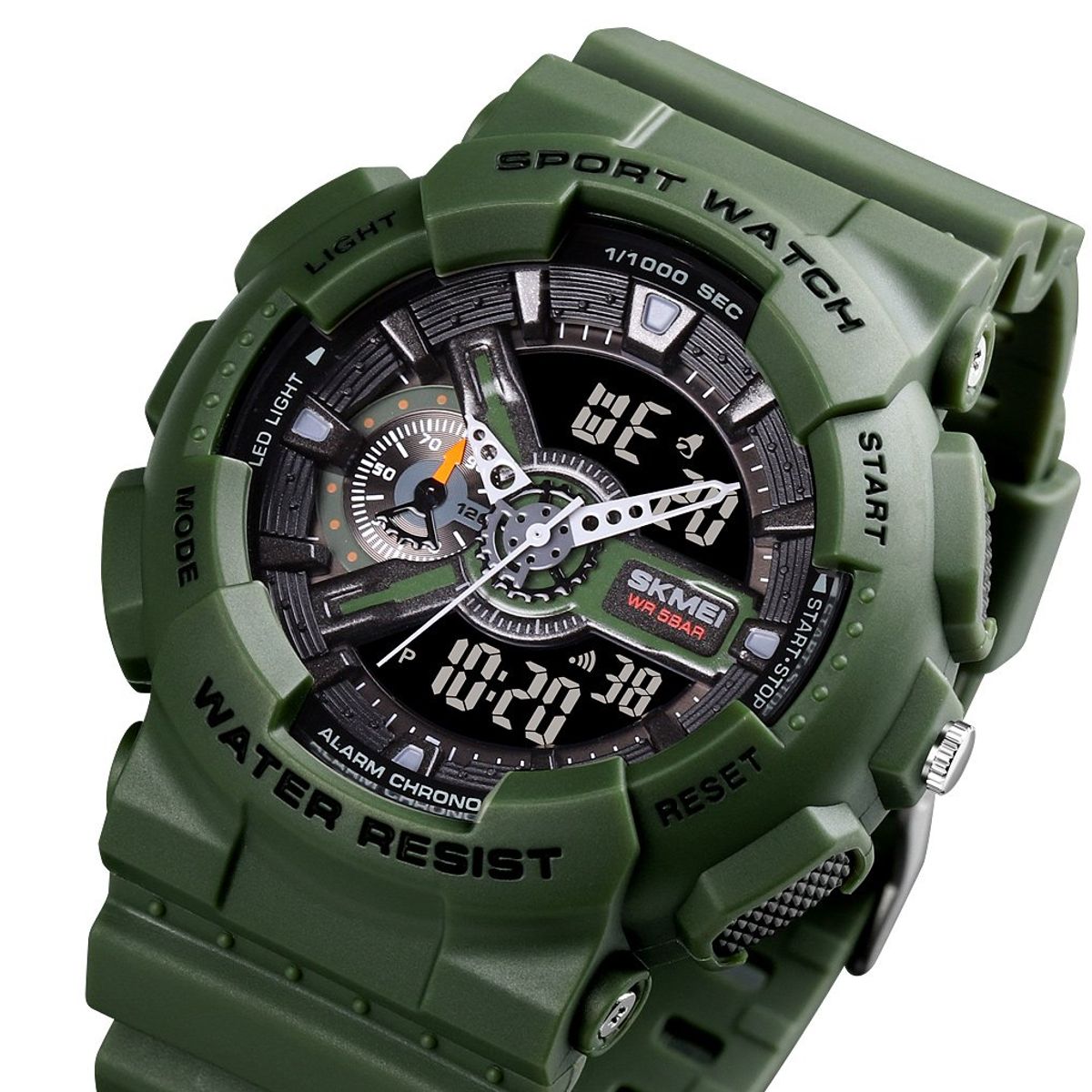 SKMEI - Reloj Skmei 1688 VERDE MILITAR Correa Silicona_.