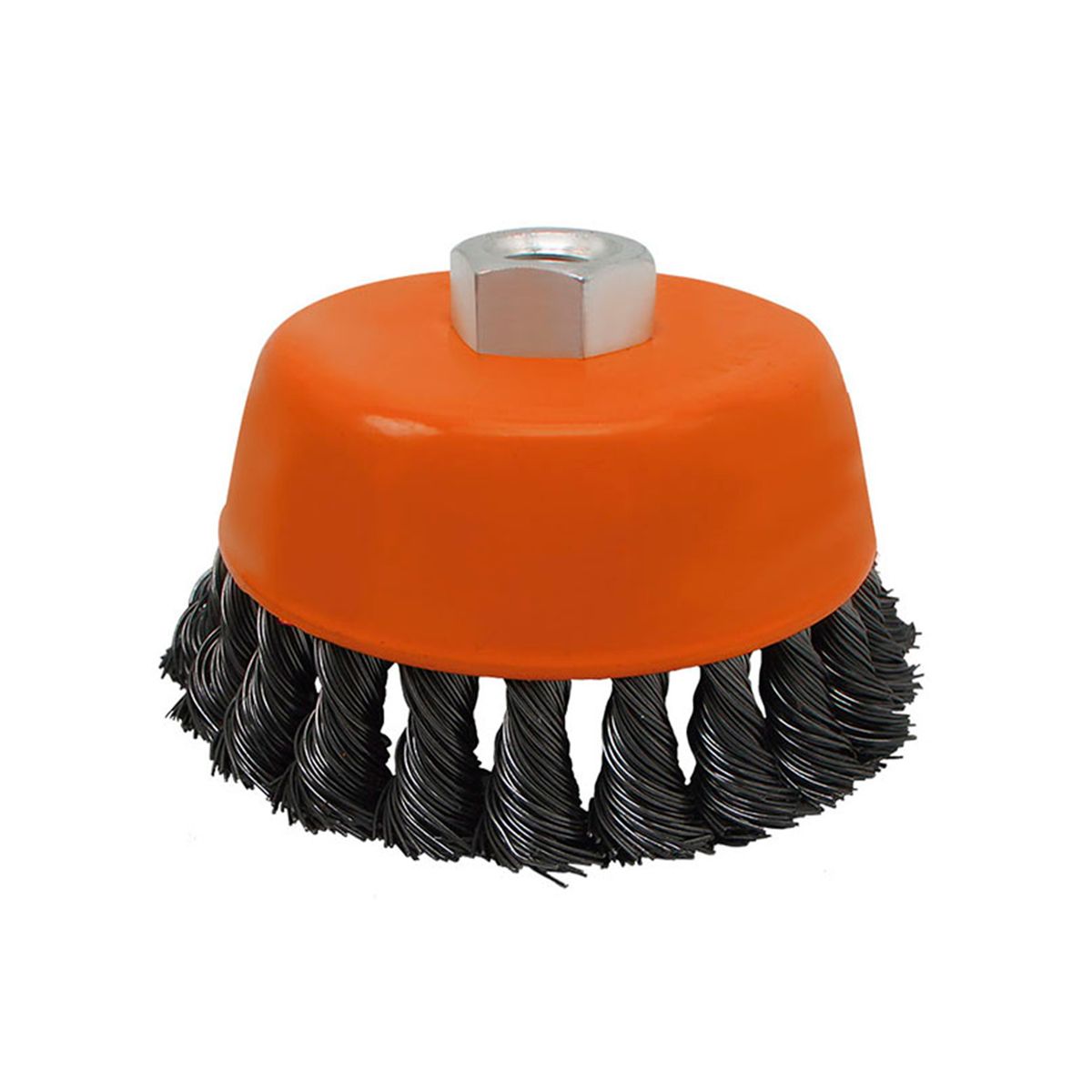 ASAKI - Escobilla de Copa 5″ Acero Trenzado Rosca M14 Asaki