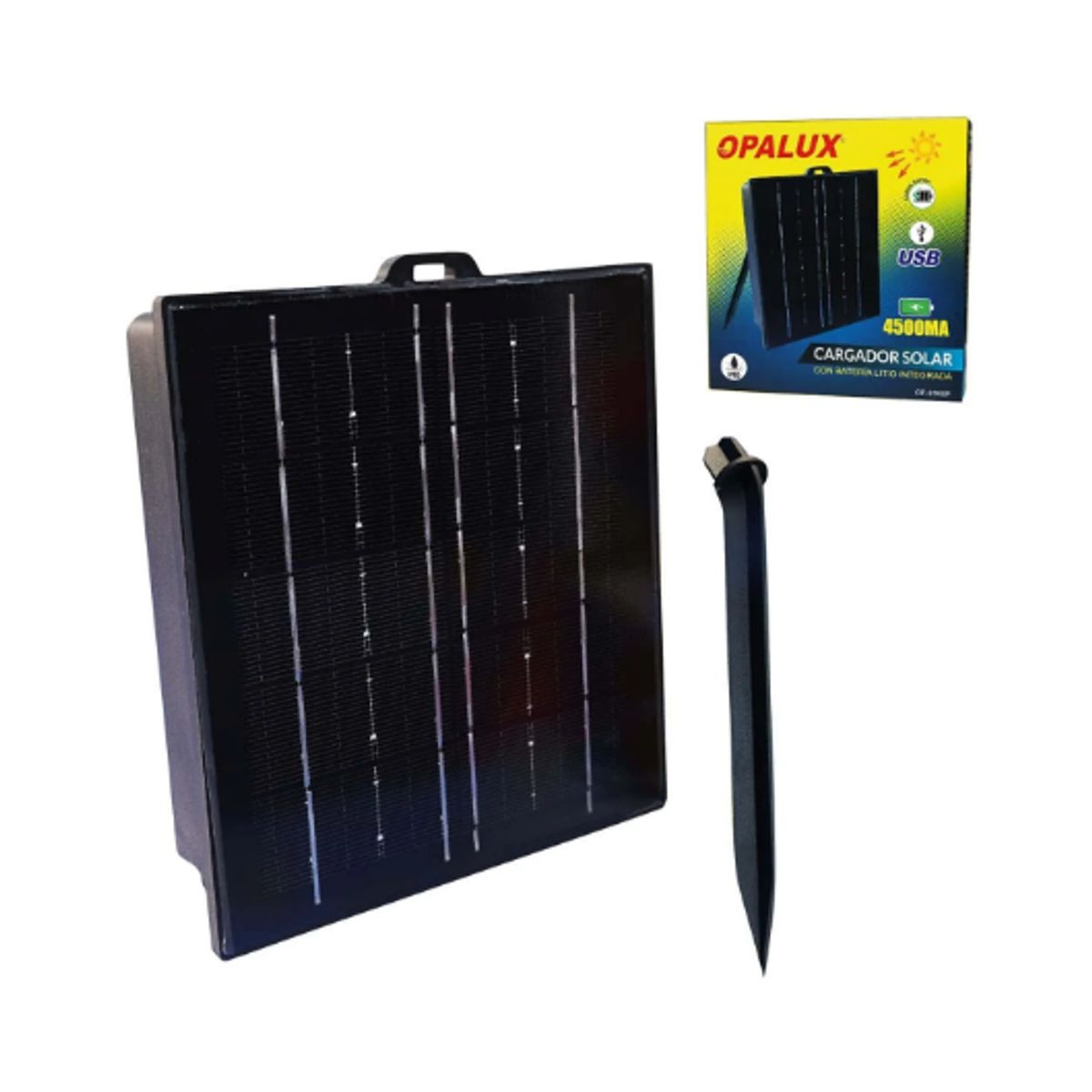 OPALUX - Cargador Solar con Baterías de Litio Integrada OP-SD60P OPALUX
