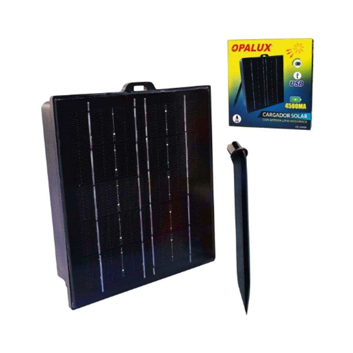OPALUX - Cargador Solar con Baterías de Litio Integrada OP-SD60P OPALUX
