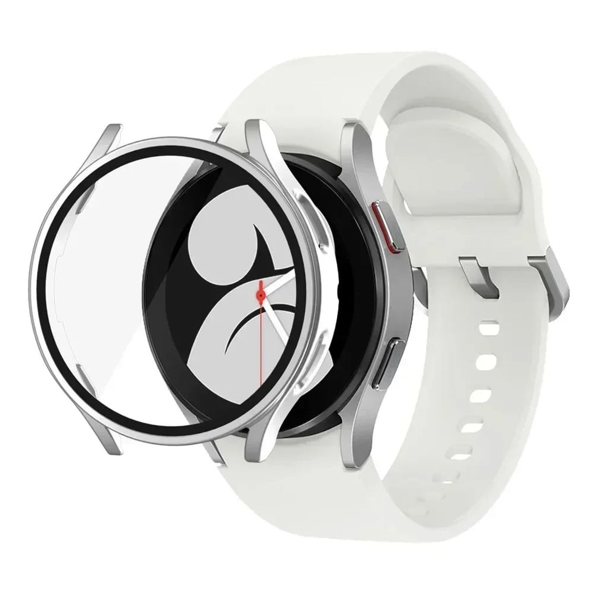 GENERICO - Case Funda 360 para SAMSUNG GALAXY WATCH 7 de 44mm - Plata