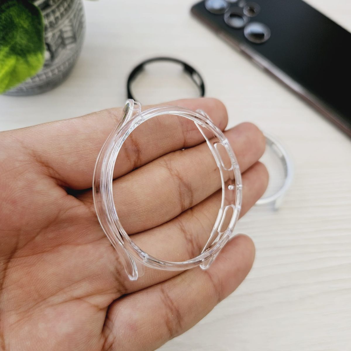 GENERICO - Case Bumper para SAMSUNG GALAXY WATCH 7 de 44mm - Transparente