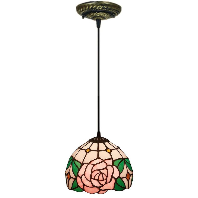 HOME NEAT - Lámpara de techo de cristal Tiffany de Rose ø20cm
