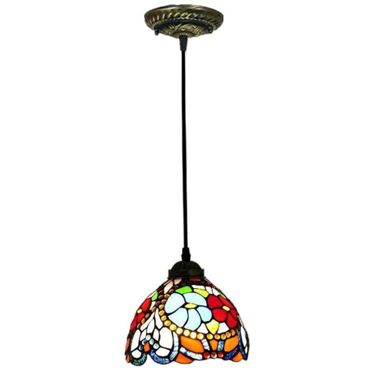 HOME NEAT - Lámpara de techo de cristal Tiffany de Flores ø20cm