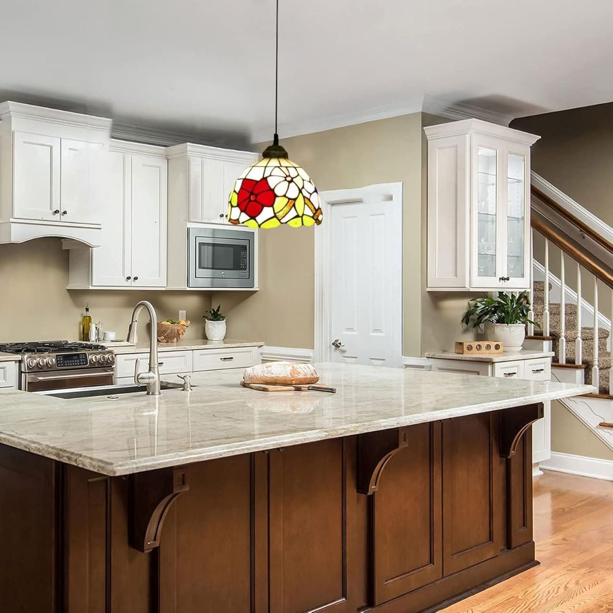 HOME NEAT - Lámpara de techo de cristal Tiffany de Gloria de la mañana ø20cm