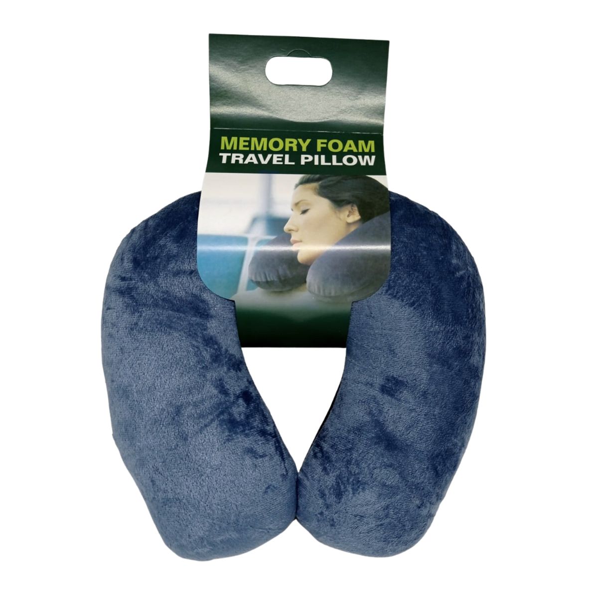 GENERICO - Almohada Cojin Para Cuello En U Con Bolitas Azul Marino