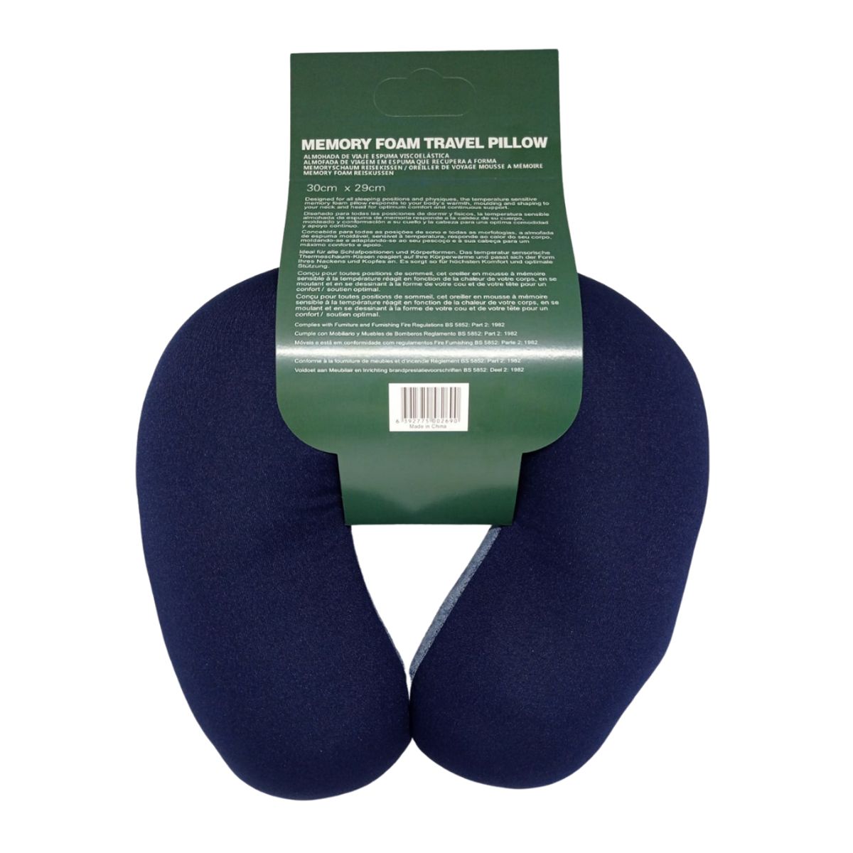 GENERICO - Almohada Cojin Para Cuello En U Con Bolitas Azul Marino