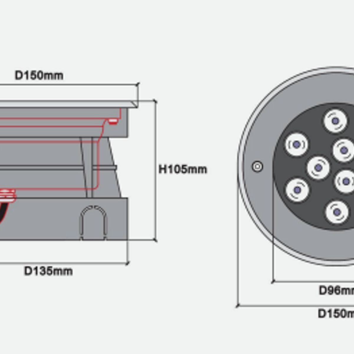 GENERICO - Reflector empotrables para pileta de 27W AC12V colores RGB