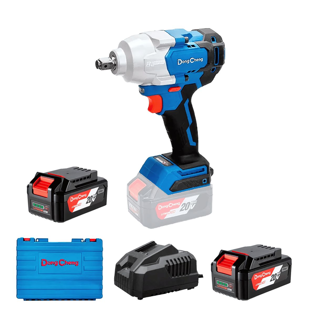 DONGCHENG - LLAVE DE IMPACTO 20V BRUSLESS 12 488NM + 2BAT 5AH  DCPB488FK
