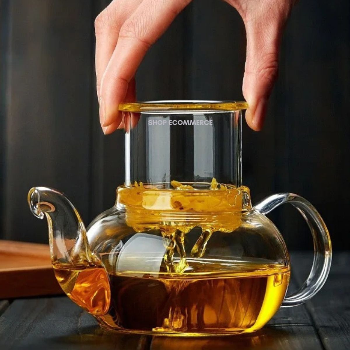 GENERICO - Tetera con infusor de vidrio borosilicato 800 ml