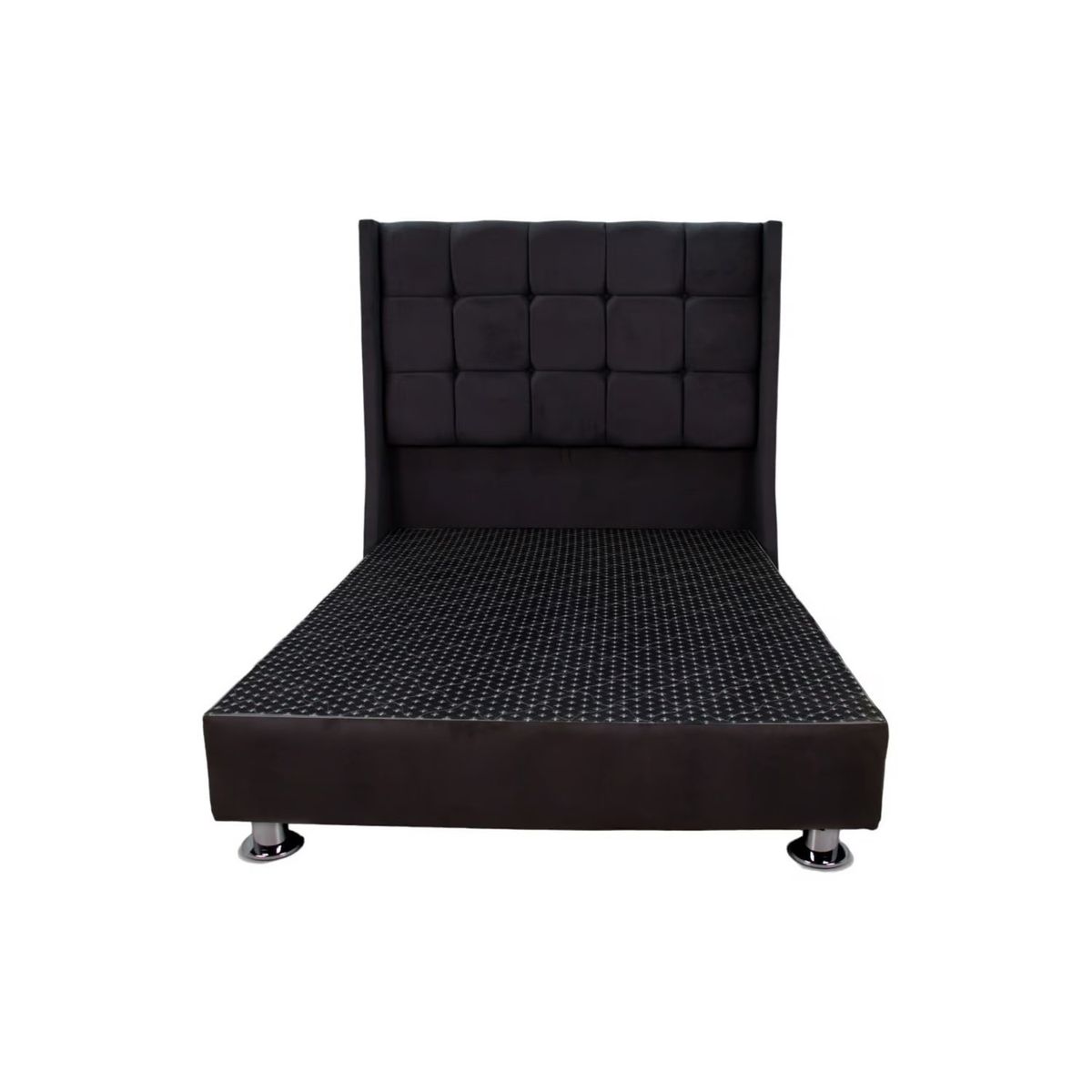 MUEBLES MACRUMO - Cama tapizada Paris - 2 Plz - color negro