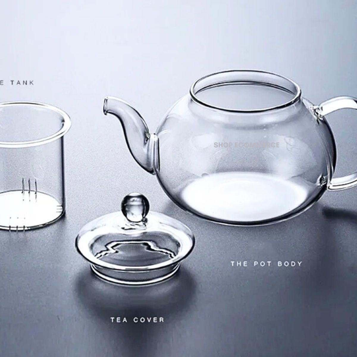 GENERICO - Tetera con infusor de vidrio borosilicato 800 ml