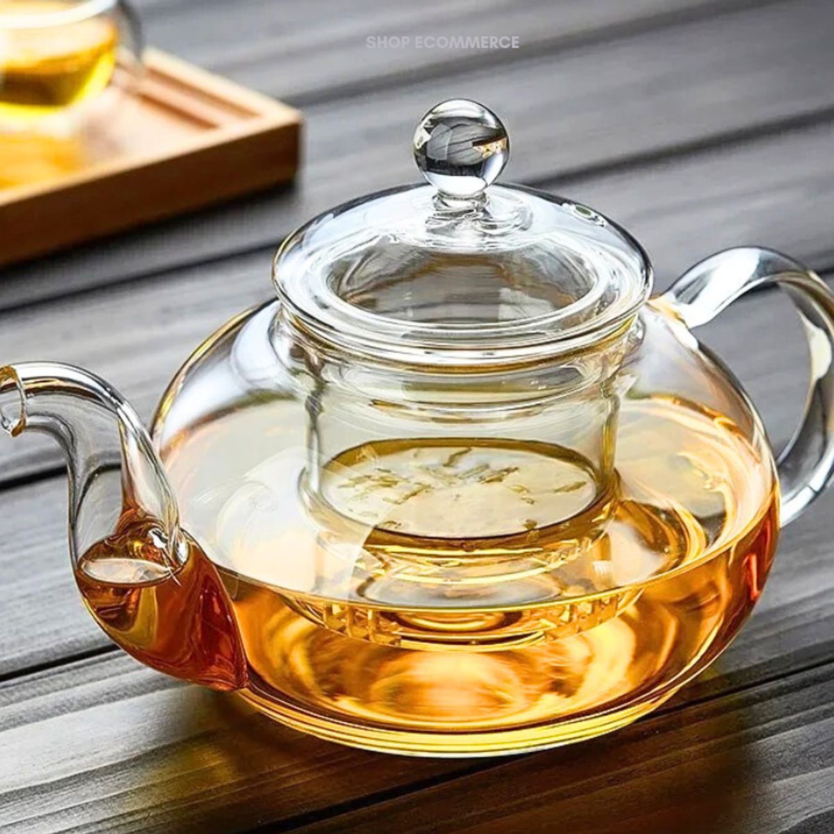 GENERICO - Tetera con infusor de vidrio borosilicato 800 ml