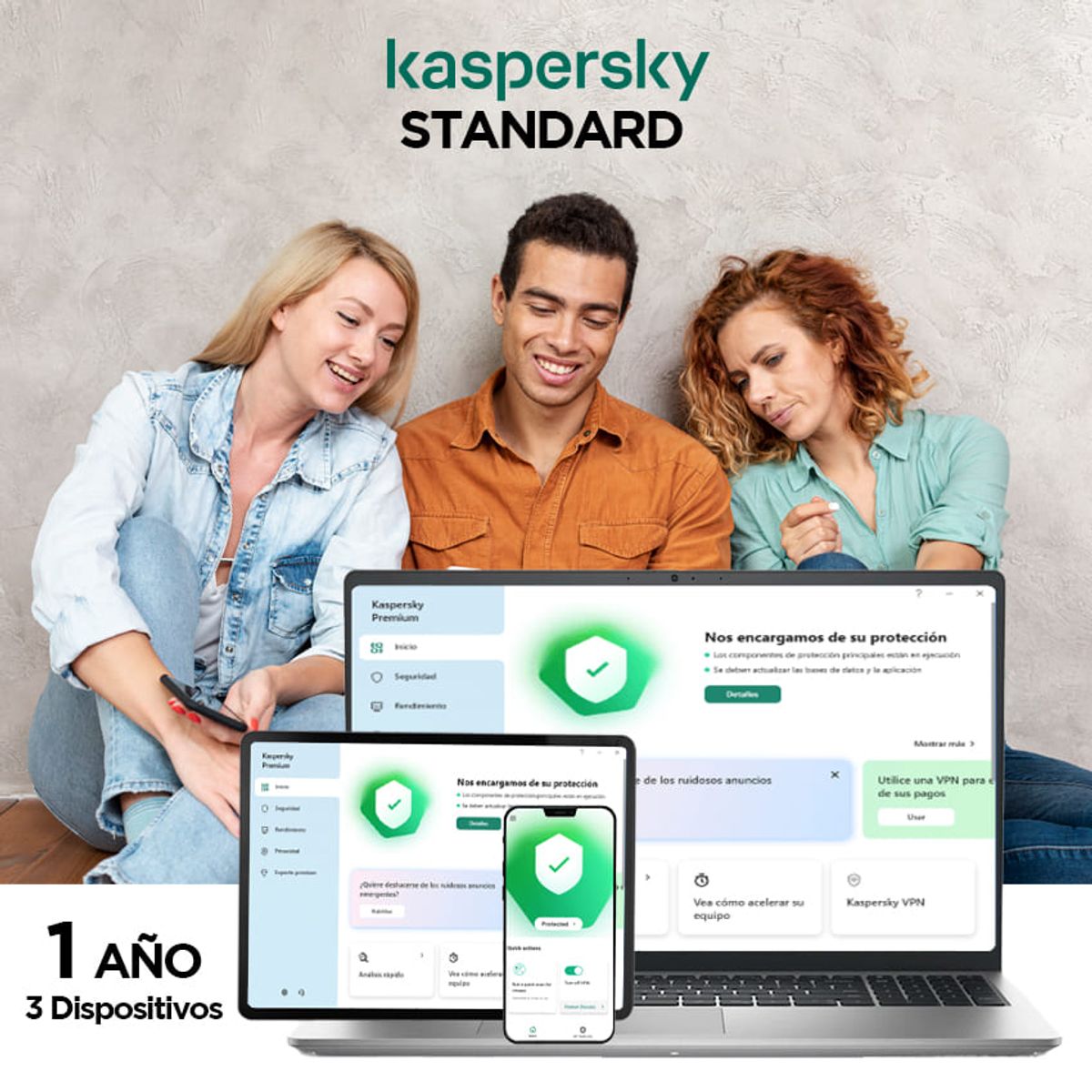 KASPERSKY - Antivirus Kaspersky Standard 3pc 1 Año (kl1041d5cfs)