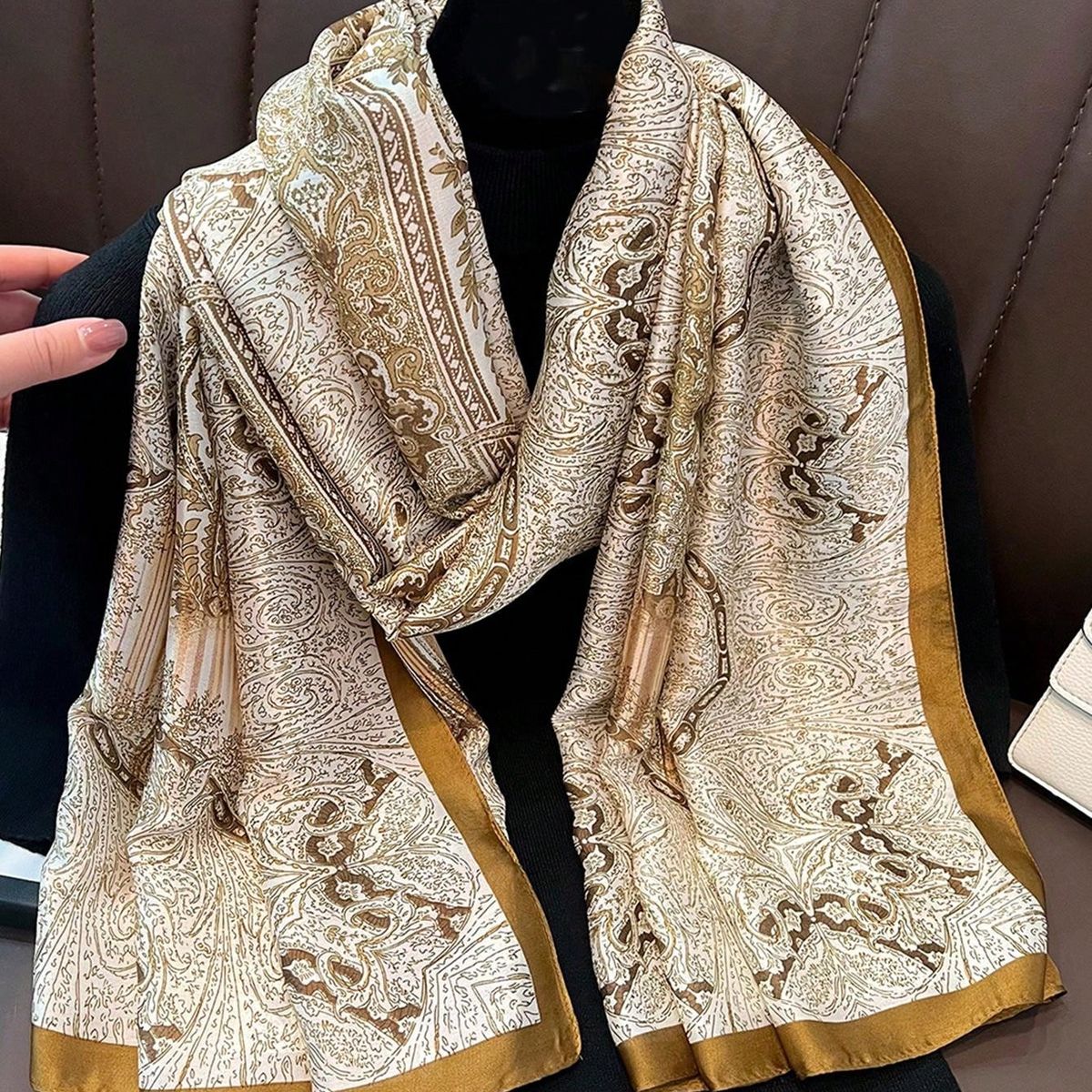 KAST PE - Bufanda Pashmina Ivonne de Seda  - Pañuelo Diseño a rayas Mujer