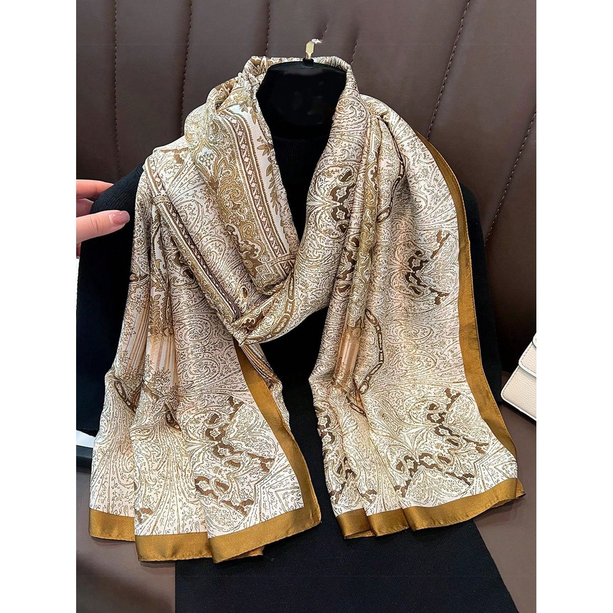 KAST PE - Bufanda Pashmina Ivonne de Seda  - Pañuelo Diseño a rayas Mujer