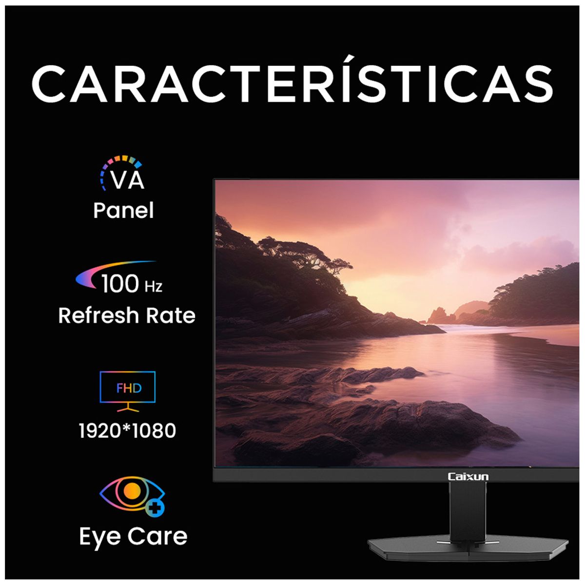 CAIXUN - Monitor Oficina Caixun 24 FHD VA 100Hz sRGB99% Negro C24F2F