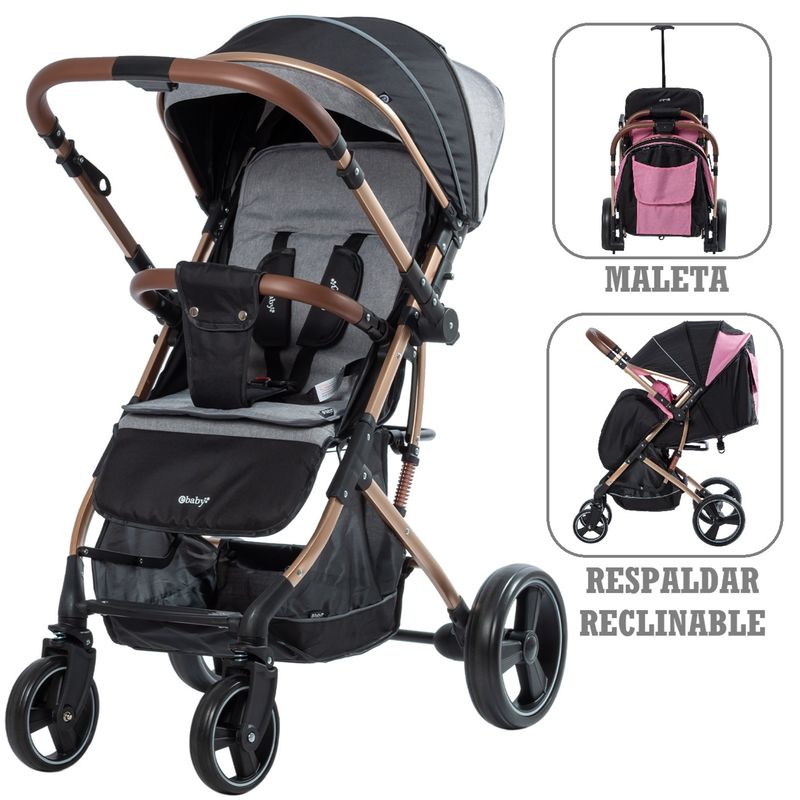 EBABY - Coche Rudi Convertible Maleta -Gris