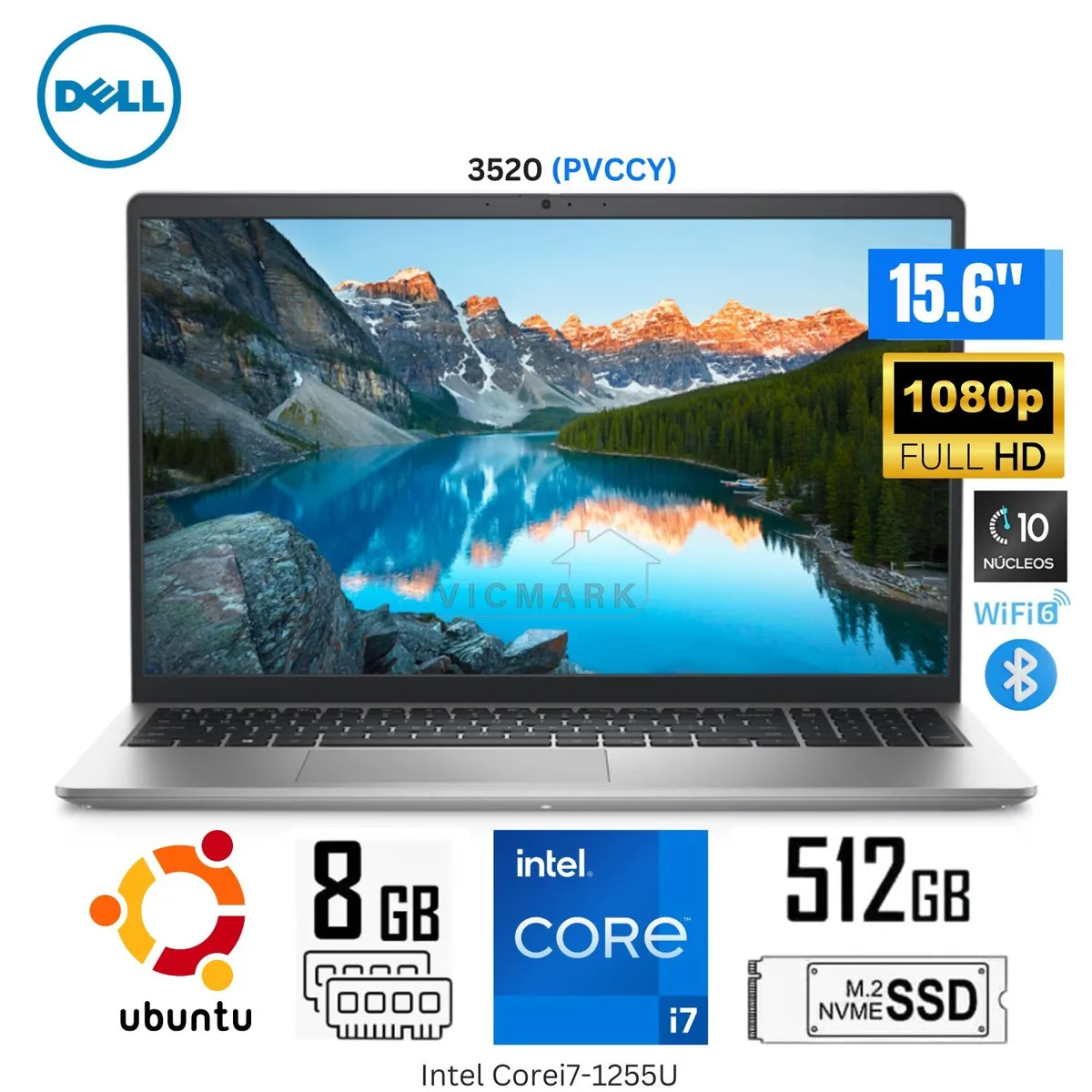 DELL - Laptop Dell Inspiron 15 3520 Intel Core i7-1255U 8GB RAM 512GB SSD 15.6" FHD Linux Ubuntu