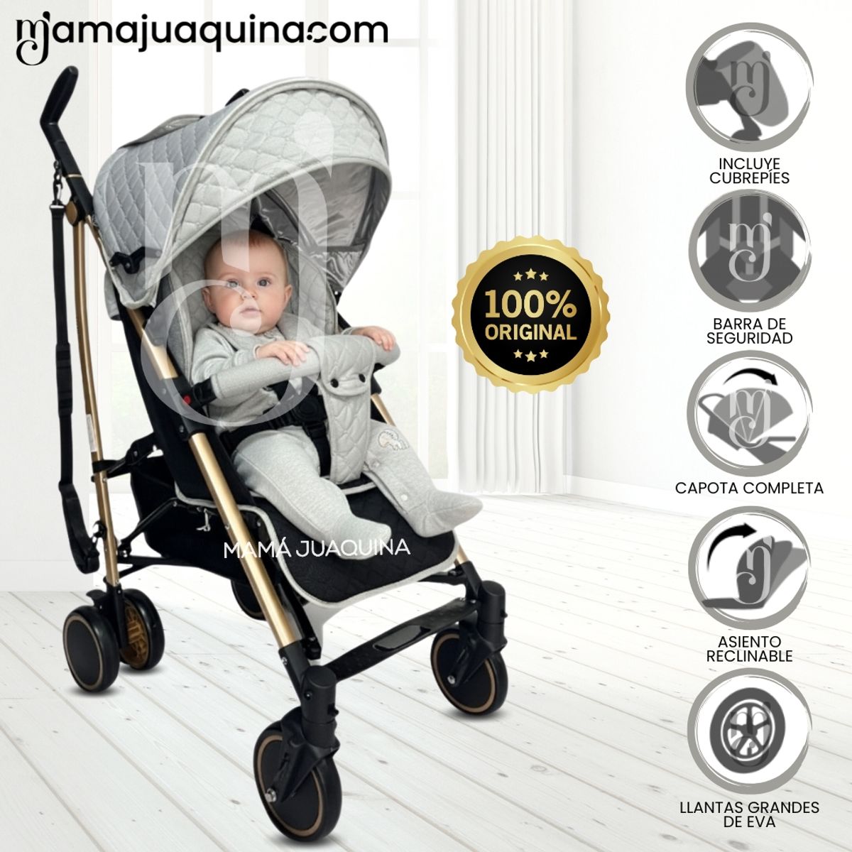 BABY - Coche Bastón «NAMILE» Gray