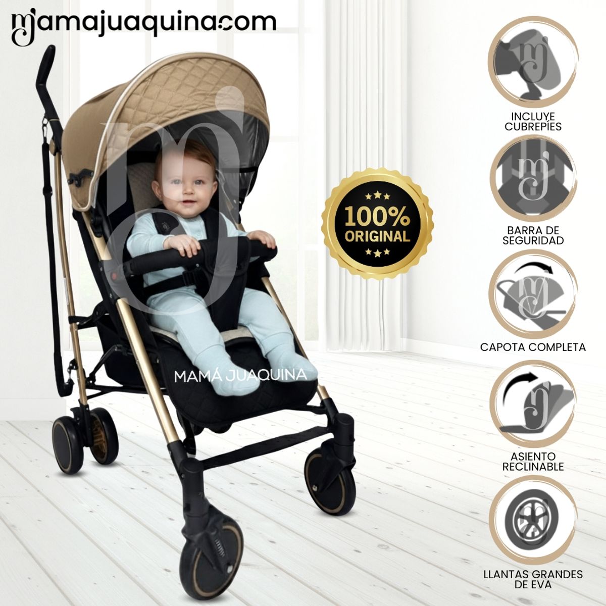 BABY - Coche Bastón «NAMILE» Beige