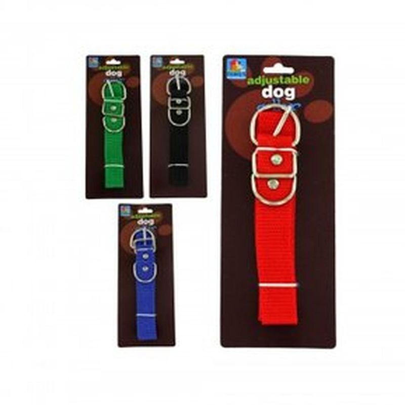 GENERICO - Packx2 Collar para perro ajustable nylon tejida - Verde - S - Rojo - S