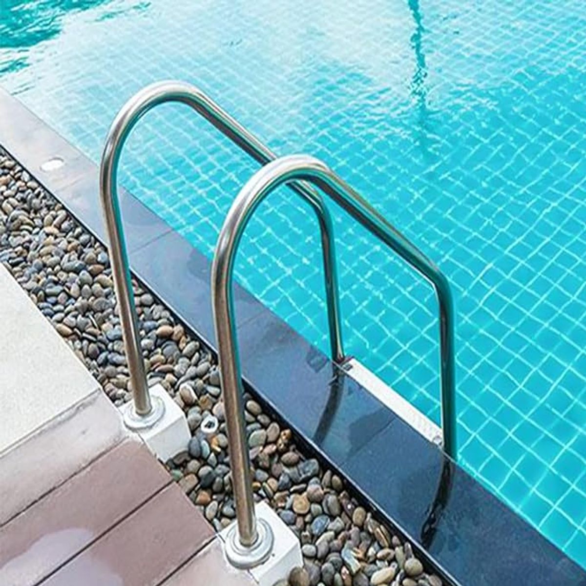 GENERICO - ESCALERA PARA PISCINA DE 3 PASOS DE ACERO INOXIDABLE POOL SYSTEM