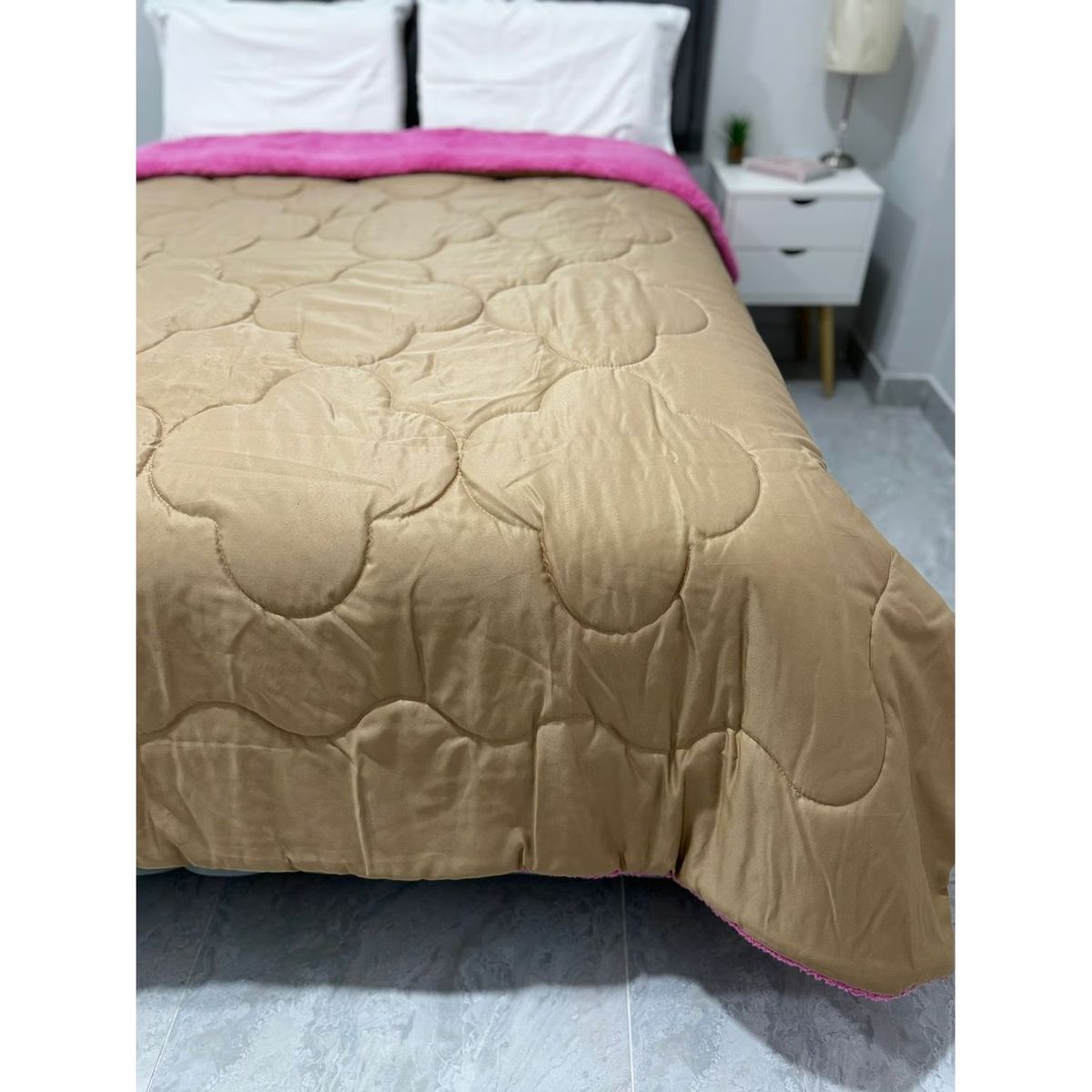 NANCY'S COLLECTION - Edredón Liso Acolchado Con Sherpa Nancy´s 1.5 Plz