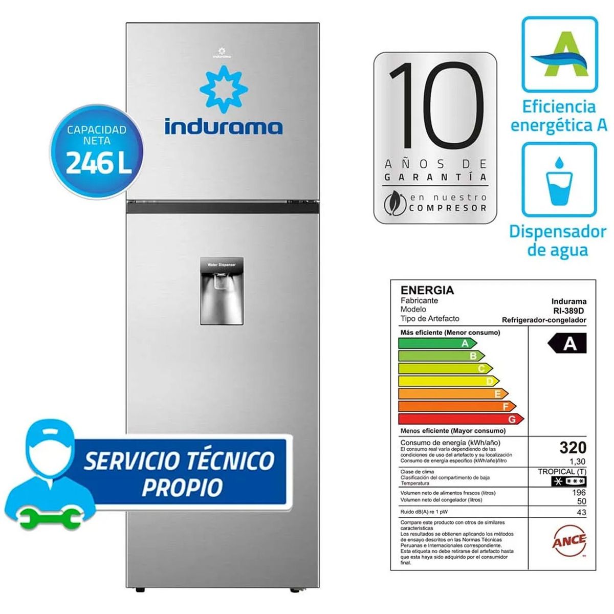INDURAMA - Refrigeradora Indurama 247L No Frost RI-389D Croma