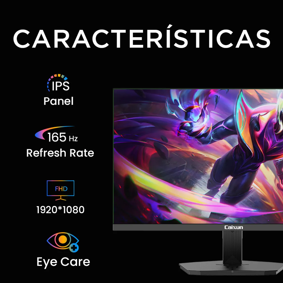 CAIXUN - Monitor Gamer Plano Caixun 27 FHD IPS 165Hz sRGB120% HDMI DP C27F4F