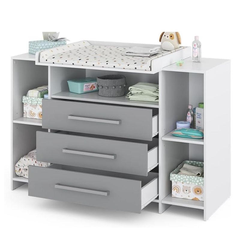 GENERICO - Comoda Cambiador de Bebe Premium Armado Mateo Bicolor Petrox Home