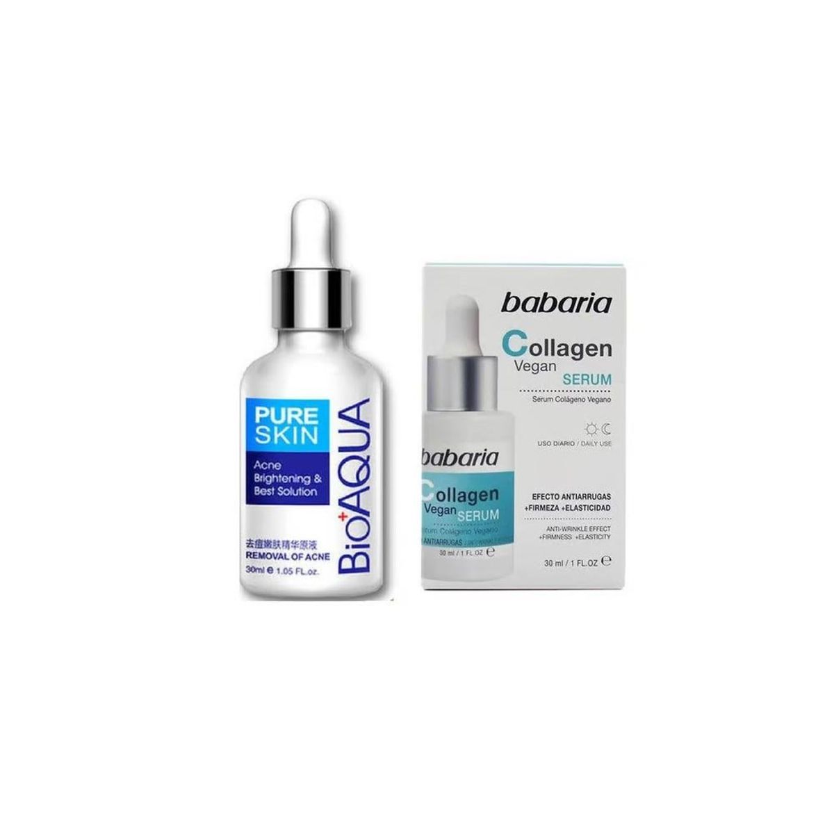 BIOAQUA - Serum aclarante Anti-Acné + Serum Facial Collagen Vegan Babaria_123