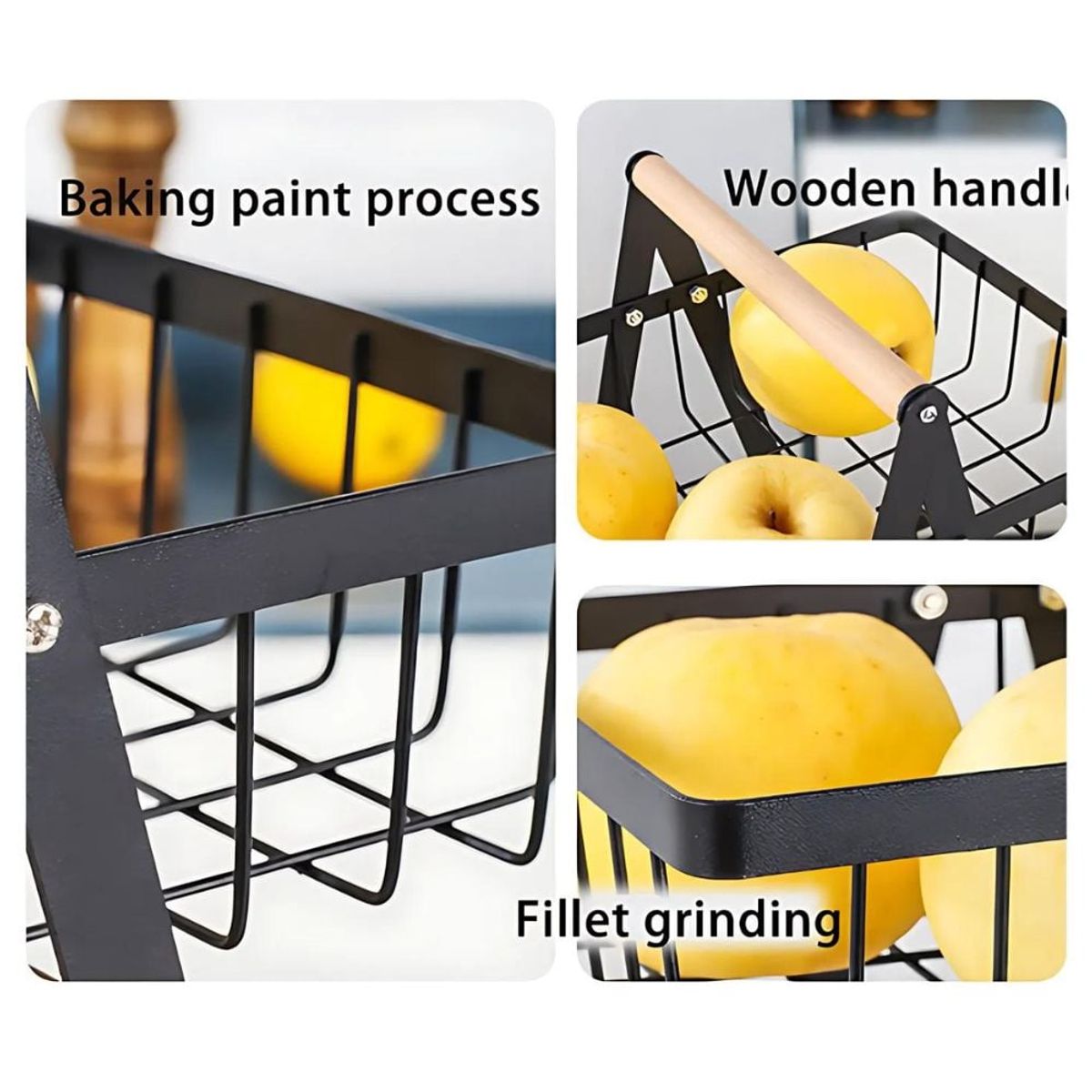 GENERICO - Frutero de Metal 3 niveles Organizador Multiusos