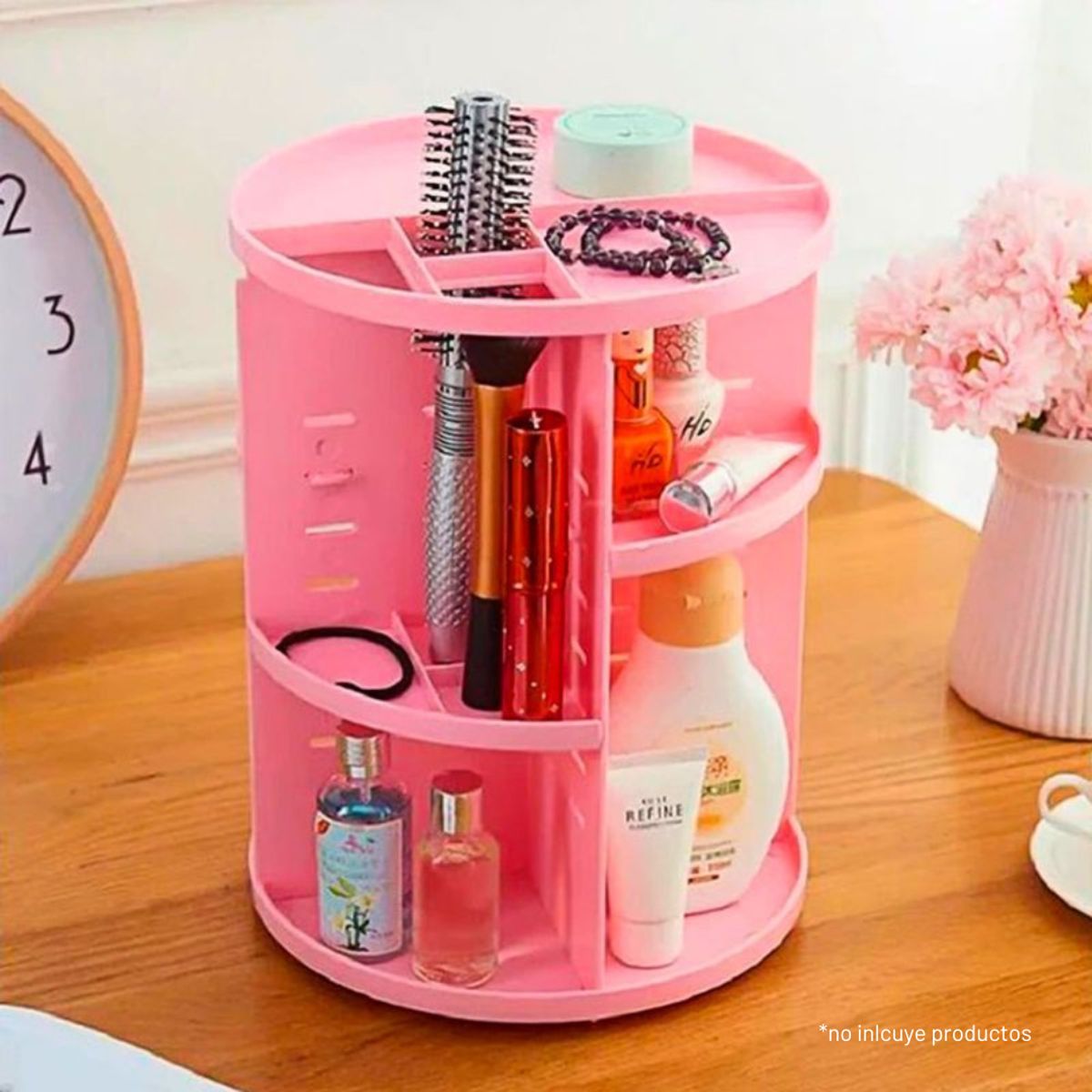 GENERICO - Organizador de maquillaje giratorio Rosa