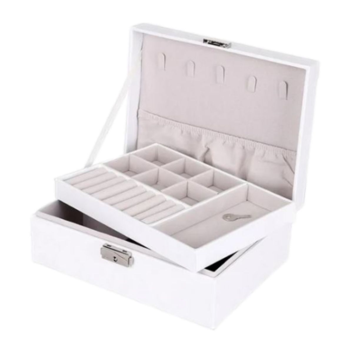 GENERICO - Joyero Organizador 2 niveles Premiun Blanco