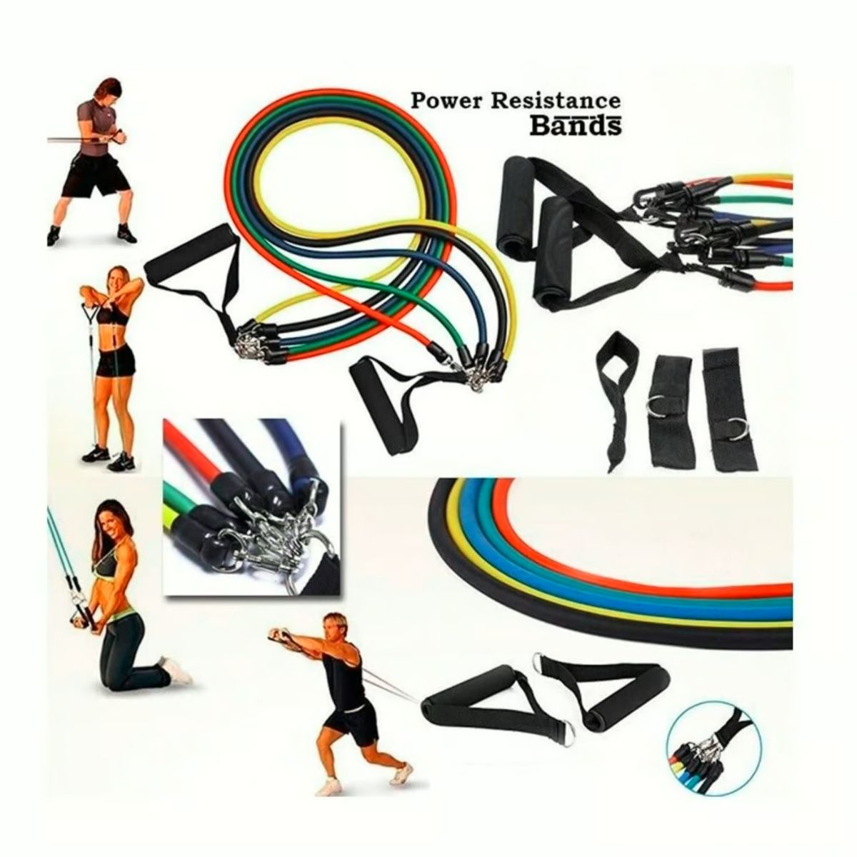 GENERICO - Set Resistencia de 5 Ligas Bandas Fitness