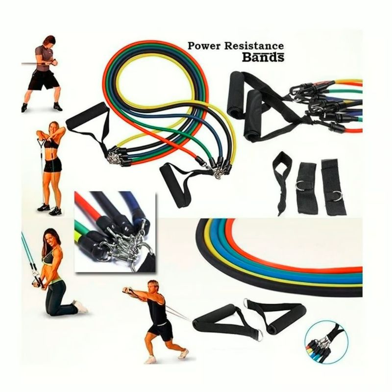 GENERICO - Set Resistencia de 5 Ligas Bandas Fitness