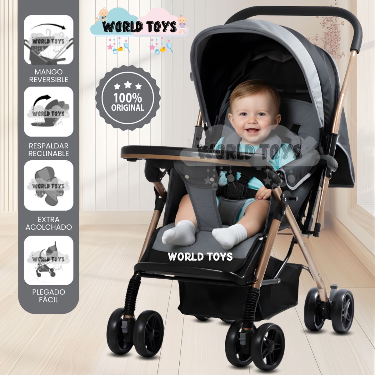 Baby - Coche Cuna de Lujo «GRAND PIETRI» Edición Limitada Gray