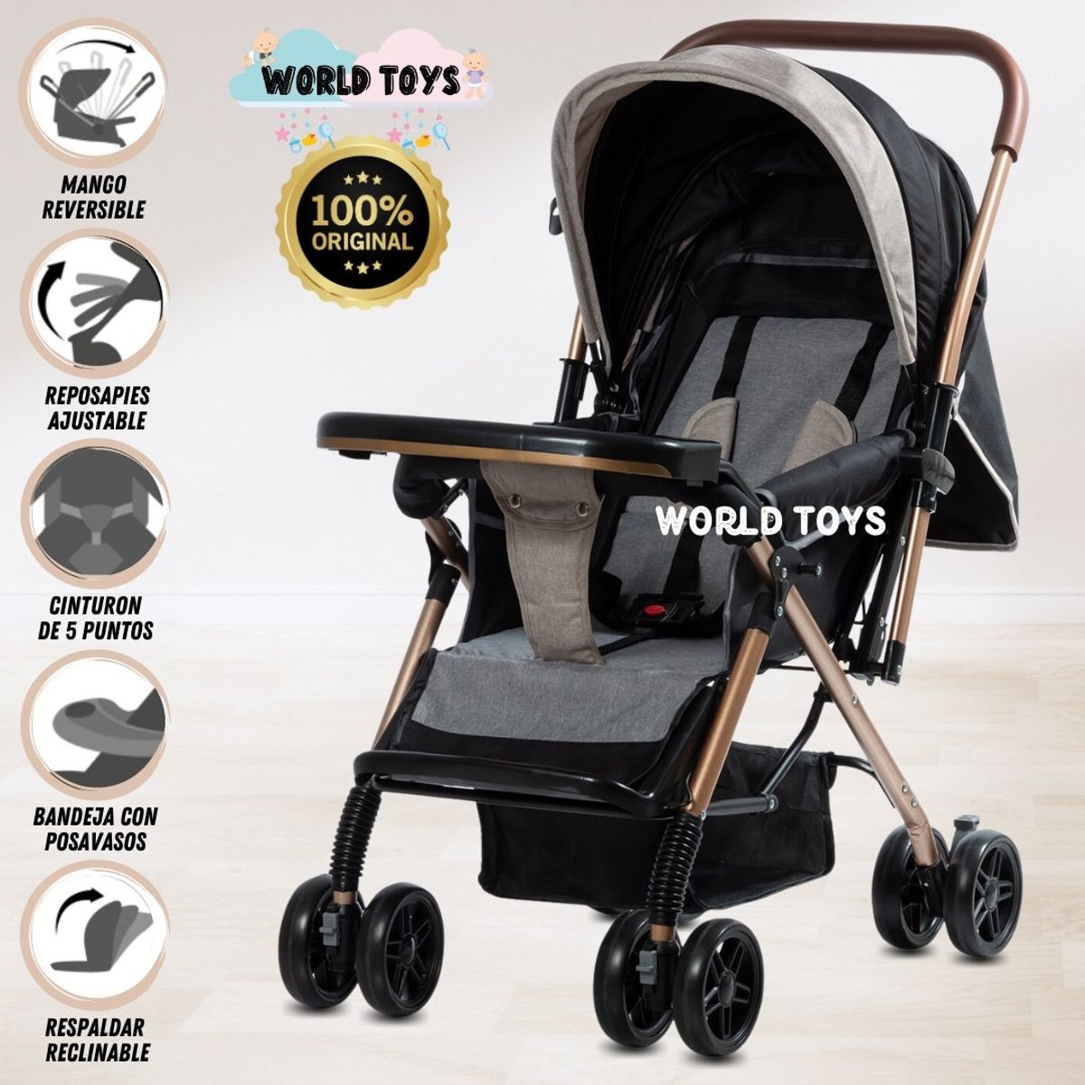 BABY - Coche Cuna de Lujo «GRAND PIETRI» Edición Limitada Beige