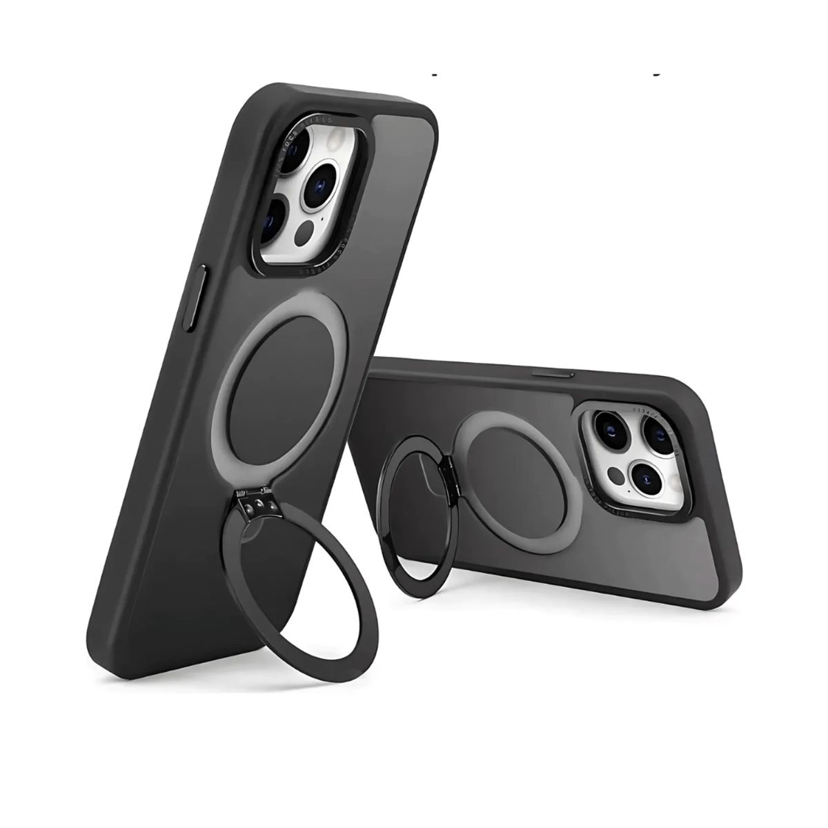 GENERICO - Case Magsafe Para iPhone 15 - Negro Con Parante