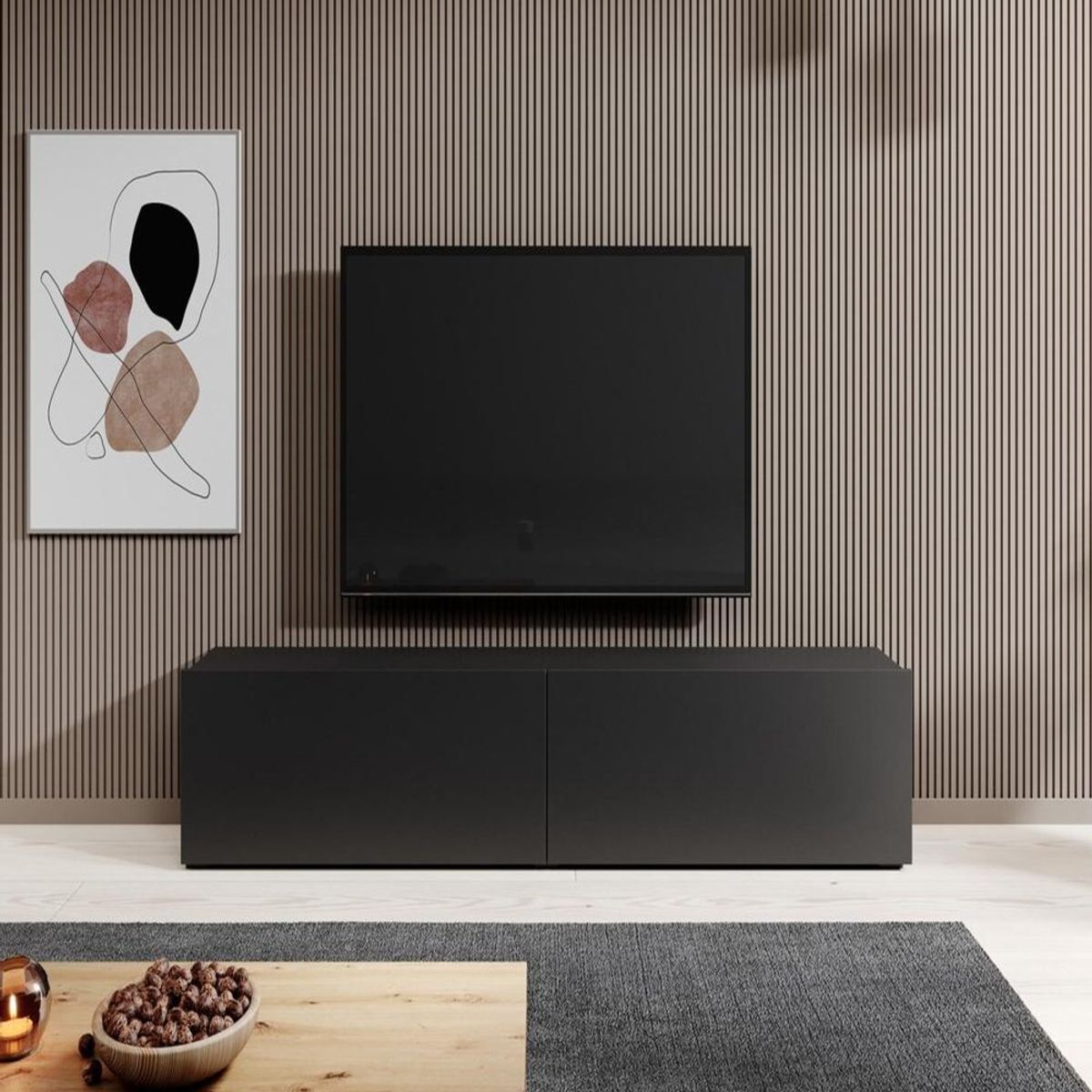 TU MESITA - Mesa de TV TU MESITA Clásica Nieves color Negro 2 puertas